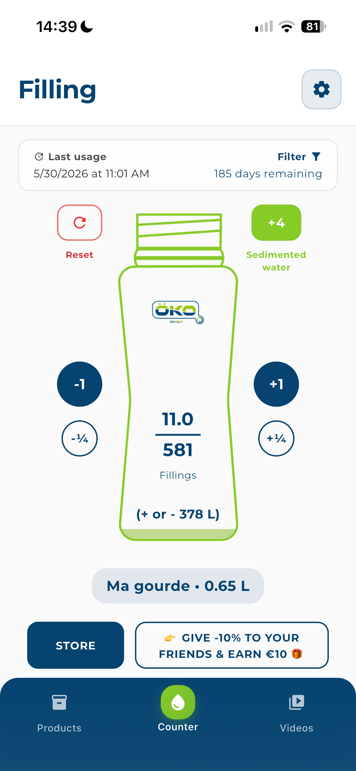 ÖKO Counter refill interface