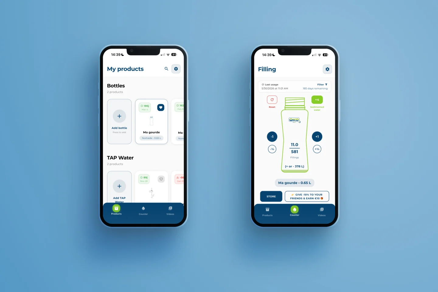 ÖKO Counter, An app that tells people when their water filter needs replacing.